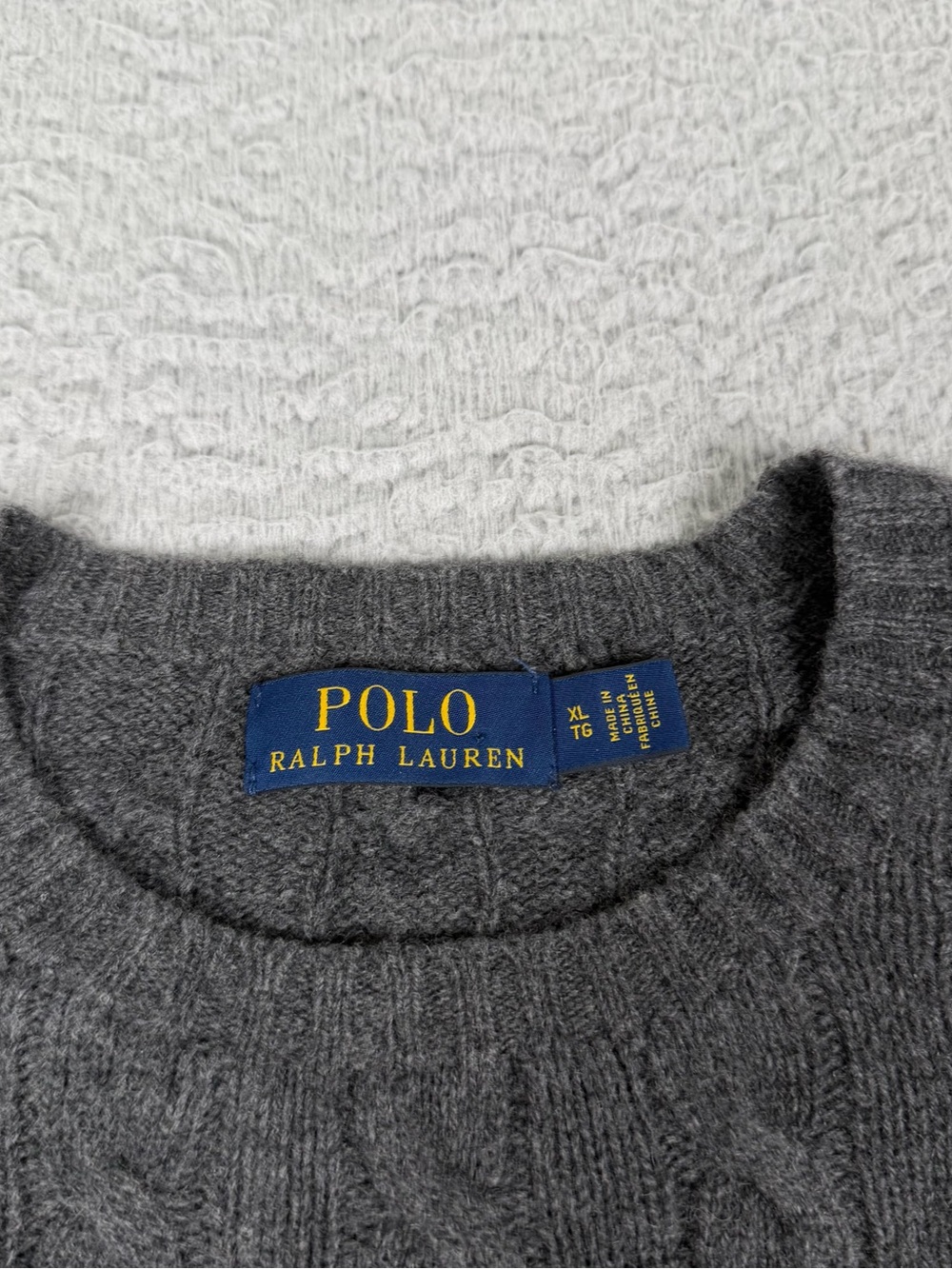 Polo Ralph Lauren Sweater Mens XL Gray Wool Cashmere Blend Knit Pullover Pony - Picture 6 of 8